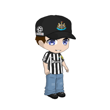 Cartoon Style Boy in Newcastle Shirt